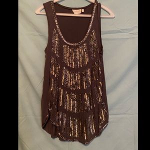 Anthropologie Deletta Beaded Shirt